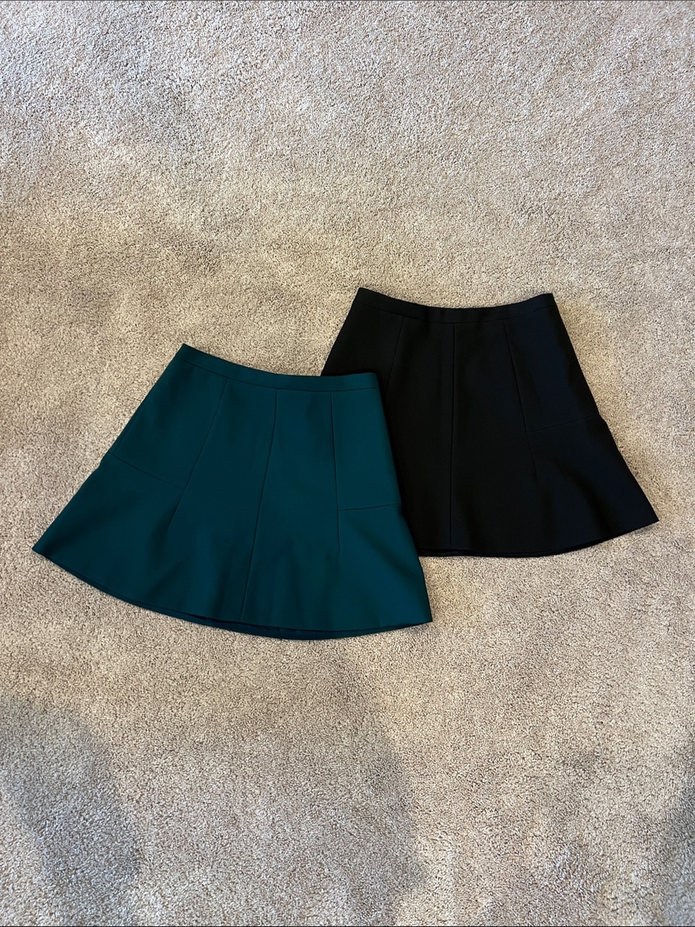 J. Crew Circle Skirts in Emerald Green and Black